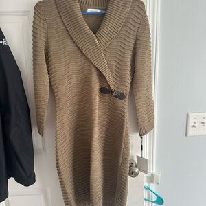 Calvin Klein Camel Knit Dress
